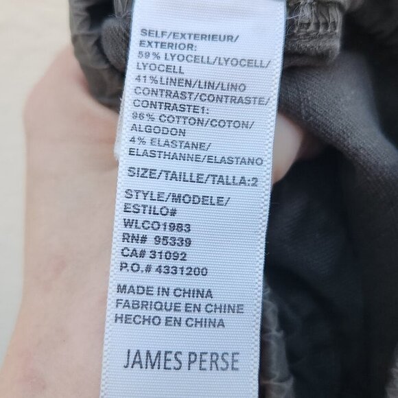 JAMES PERSE Surplus Drawstring Linen Blend Utility Crop Pant - Picture 8 of 8